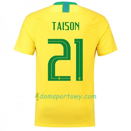 Koszulka Brazylia Taison 21 Domowe Koszulki Piłkarskie Mistrzostwa Świata 2018